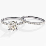 1.50 CT Round Cut Moissanite Bridal Ring Set with Round Wedding Bands 3