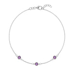 0.75 CT Round Amethyst Lab Made Diamond-February Birthstone Bracelet 7