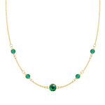 0.84 CT Round Emerald Lab Made Diamond-May Birthstone Dainty Necklace 1