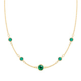0.84 CT Round Emerald Lab Made Diamond-May Birthstone Dainty Necklace 1