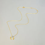 0.20 CT Round Moissanite Diamond Horsebit Pendant Necklace in Solid Gold 4