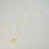 0.20 CT Round Moissanite Diamond Horsebit Pendant Necklace in Solid Gold 4