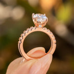 Stunning 3.0 CT Oval Moissanite Engagement Ring in Pave Design 10
