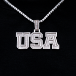 15 CT Baguette & Round Moissanite Iced USA Silver Pendant for Him 2