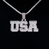 15 CT Baguette & Round Moissanite Iced USA Silver Pendant for Him 2