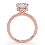 Stunning 2.50 CT Radiant Moissanite Engagement Ring with Hidden Halo & Pave Design 8