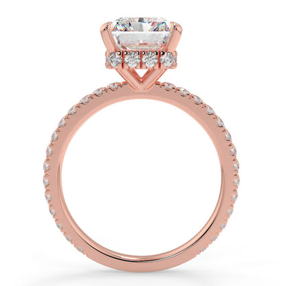 Stunning 2.50 CT Radiant Moissanite Engagement Ring with Hidden Halo & Pave Design 8