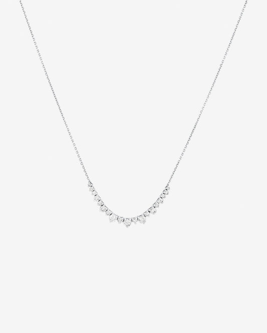 Round Cut Cubic Zirconia in 925 Sterling Silver Necklace 1