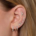 1.0 TCW Round Cut Moissanite Pave Huggie Earrings in Gold 11