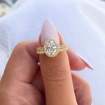 Stunning 1.5 CT Oval Moissanite Engagement Ring in Pave and Halo Design 5