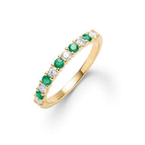 0.33 TCW Round Emerald Lab Made Diamond-May Birthstone Wedding Band 1