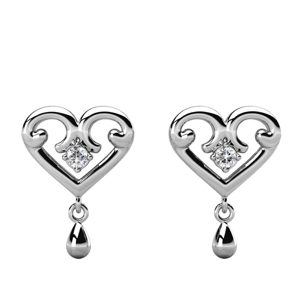 Round Cut Cubic Zirconia in 925 Sterling Silver Earrings 5