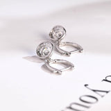 1.30 TCW Round Cut Moissanite Drop Earrings in Gold 10