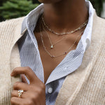 0.41 TCW Round Opal Lab Made Diamond- October Birthstone Necklace 6