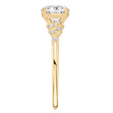 Stunning 1.0- 2.0 CT Round Moissanite Engagement Ring with Cluster Design 3