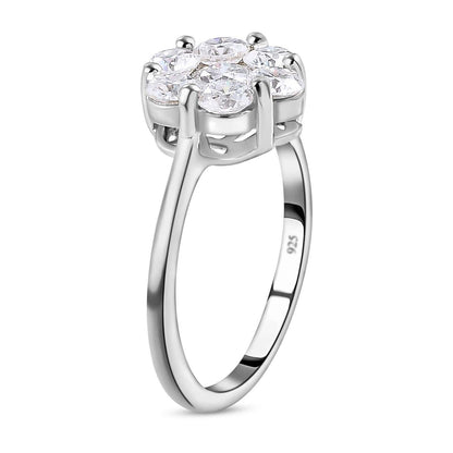 Round Cut Cubic Zirconia in 925 Sterling Silver Ring 4