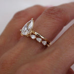 Stunning 0.4 TCW Pear Moissanite Stone in Half Eternity Wedding Bands 2