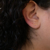 Classic Short Bar Studs Earrings in Gold 3