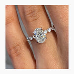Stunning 1.75 CT Oval Cut Moissanite Engagement Ring with Hidden Halo & Pave Design 5