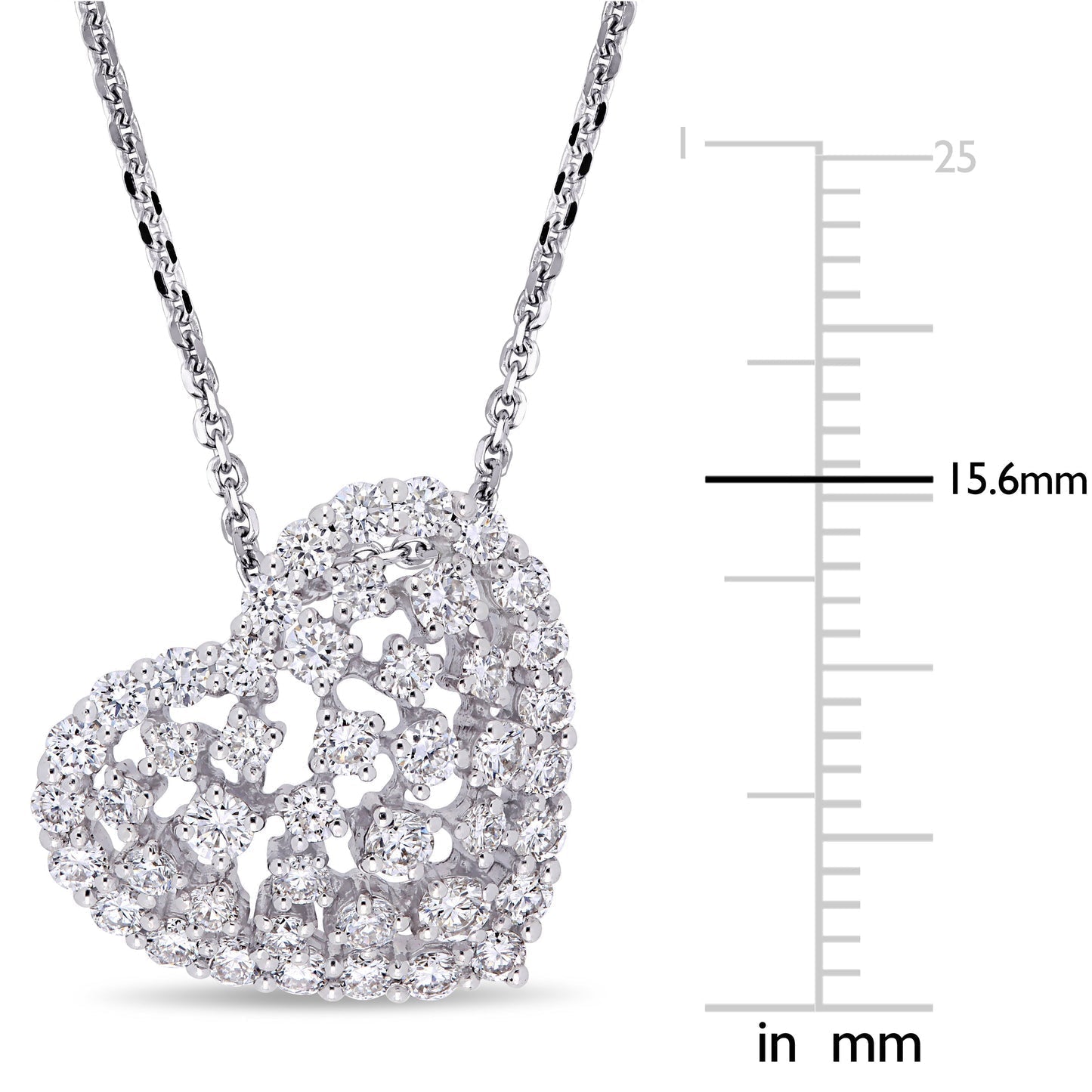 Round Cut Cubic Zirconia in 925 Sterling Silver Necklace 10