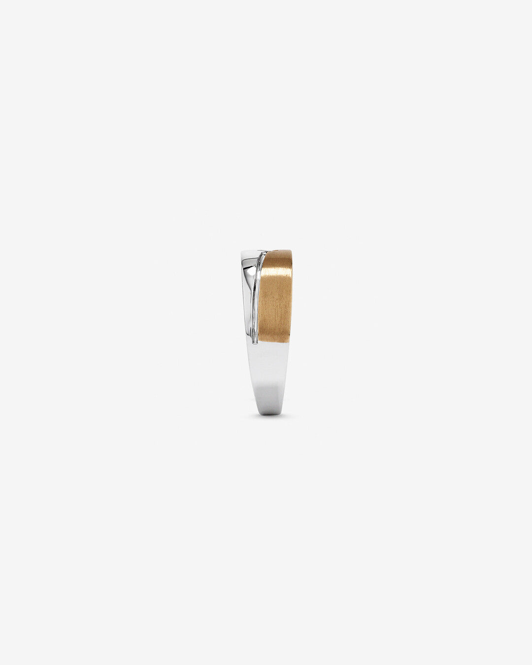 0.08 CT Round Moissanite Double Gold Men's Wedding Band in Solid Gold 3
