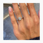 Classic 1.0 CT Radiant Moissanite Engagement Ring with Three Stone Design 5
