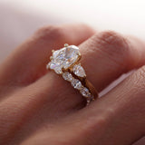 Stunning 0.4 TCW Oval Moissanite Stone Half Eternity Wedding Band 4