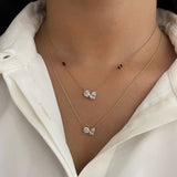 2.0 CT Pear & Round Moissanite Diamond Two Stone Pendant Necklace in Solid Gold 9