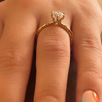 Stunning 1.0 CT Round Moissanite Engagement Ring with Hidden Halo Design 4