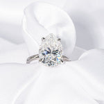 Stunning 5.0 CT Pear Cut Moissanite Engagement Ring with Hidden Halo Design 7