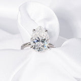 Stunning 5.0 CT Pear Cut Moissanite Engagement Ring with Hidden Halo Design 7