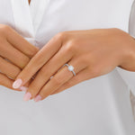 Stunning 0.5 CT Round Moissanite Stone Engagement Ring In Halo & Pave Design 4