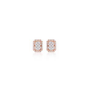 0.31 TCW Round Cut Moissanite Cluster Earrings in Gold