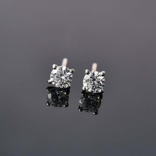 Round Cut Cubic Zirconia in 925 Sterling Silver Earrings 2