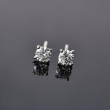 Round Cut Cubic Zirconia in 925 Sterling Silver Earrings 9
