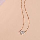 0.30 CT Princess & Round Moissanite Diamond Cluster Pendant Necklace in Solid Gold 1