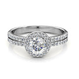 Round Cut Halo & Pave Style Cubic Zirconia in 925 Sterling Silver Ring 6