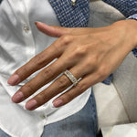 Stunning 3.91 CT Emerald Moissanite Stones Half Eternity Wedding Bands 3