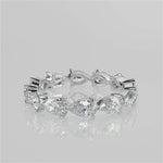 Stunning 2.50 TCW Pear Moissanite Stones Full Eternity Wedding Bands 4