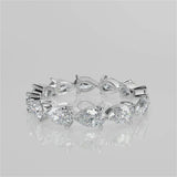 Stunning 2.50 TCW Pear Moissanite Stones Full Eternity Wedding Bands 4