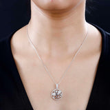 Round Cut Cubic Zirconia in 925 Sterling Silver Necklace 2