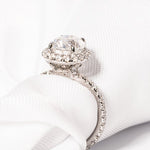 Stunning 2.0 CT Oval Moissanite Engagement Ring with Halo & Pave Design 4