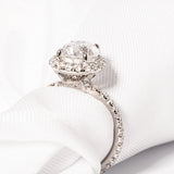 Stunning 2.0 CT Oval Moissanite Engagement Ring with Halo & Pave Design 4