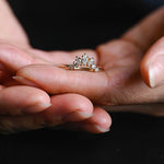 Stunning 0.2 TCW Marquise & Round Moissanite Stones Curved Wedding Bands 2