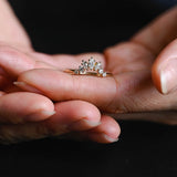 Stunning 0.2 TCW Marquise & Round Moissanite Stones Curved Wedding Bands 2