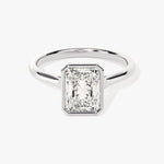 Stunning 1.0-2.0 CT Radiant Moissanite Engagement Ring with Bezel Design 4