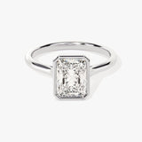 Stunning 1.0-2.0 CT Radiant Moissanite Engagement Ring with Bezel Design 4