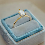 Stunning 1 CT Pear Moissanite Engagement Ring With Solitaire Design 14