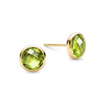 0.84 TCW Round Peridot Lab Made Diamond-August Birthstone Studs 1
