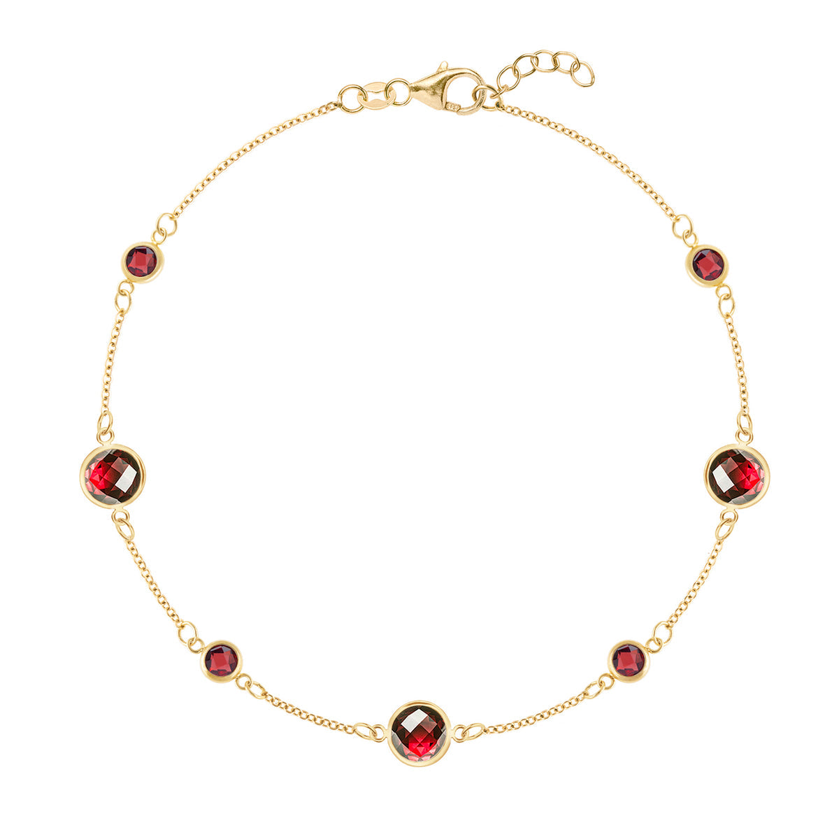 2.14 TCW Round Garnet Lab Made Diamond- January Birthstone Bracelets 1